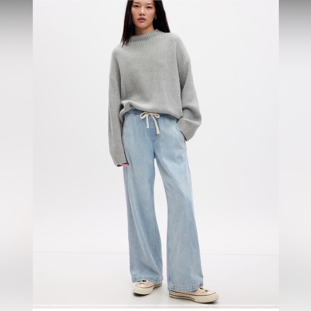 GAP Factory High Rise Wide-Leg Pull-On Jeans